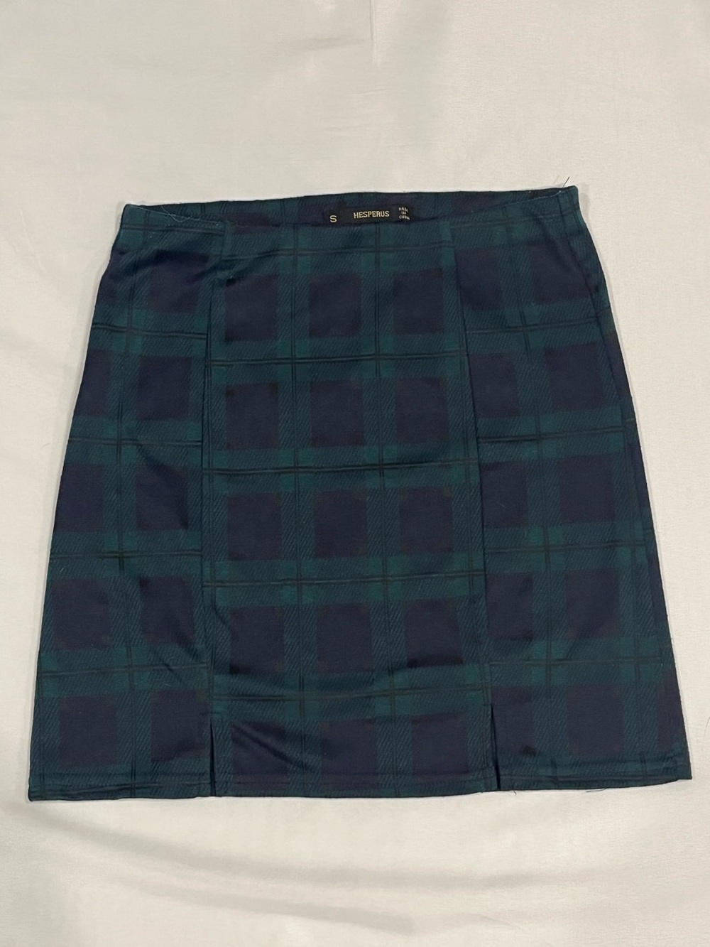 Hesperius Green & Navy Plaid Mini Skirt